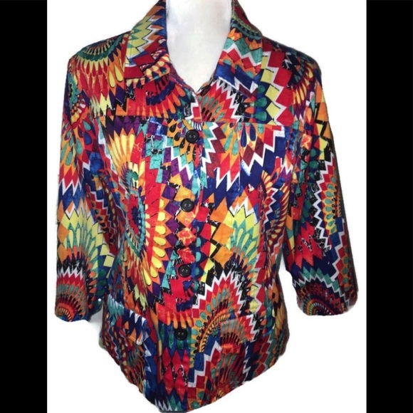 Chico's Jackets & Blazers - Chico’s Jacket Blazer Size L Beautiful Colors